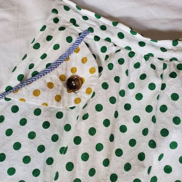 Tulip White Polkadot Cotton Blend Skirt - Size Large - Picture 7 of 15